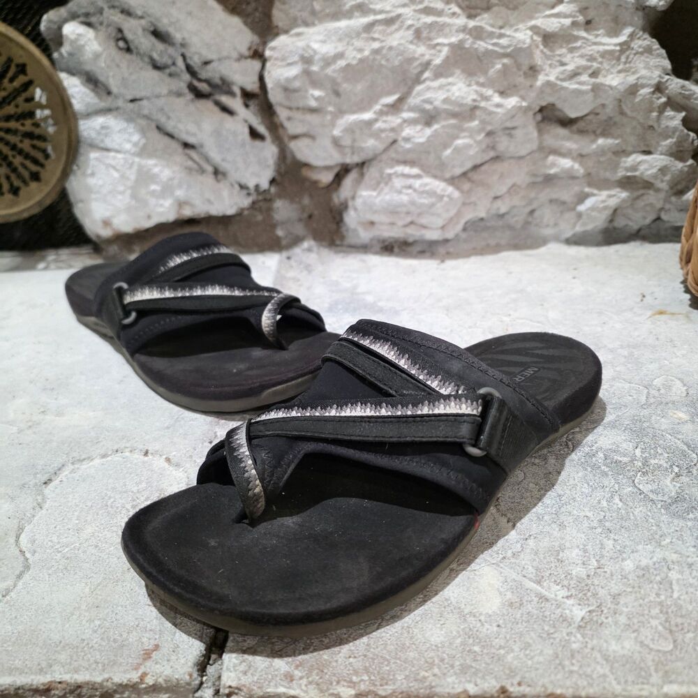 Merrell Terran 3 Cush NubuckLeather Slide Sandals Women's Size 8 Black